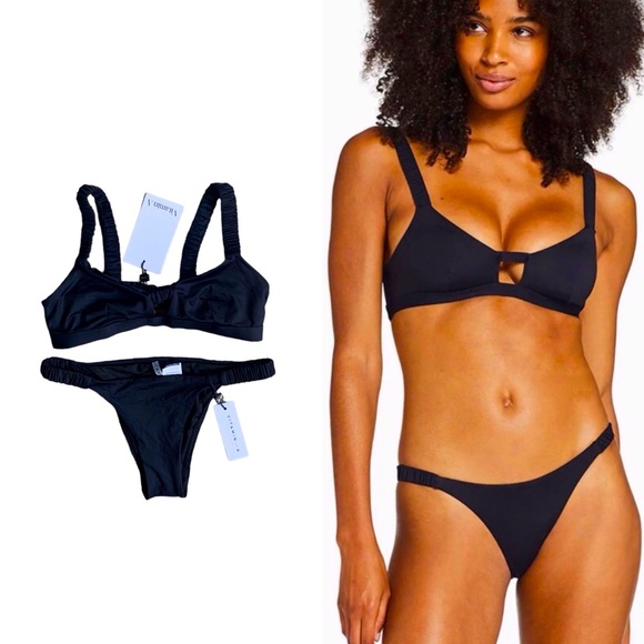 VITAMIN A LENNON BIKINI WOMEN COLOR BLACK SIZE 8/M - Picture 1 of 9